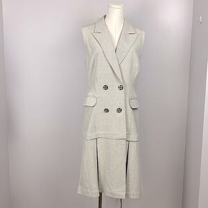 NWOT BGL Drop Waist Vest Dress Midi length plaid with buttons size XL